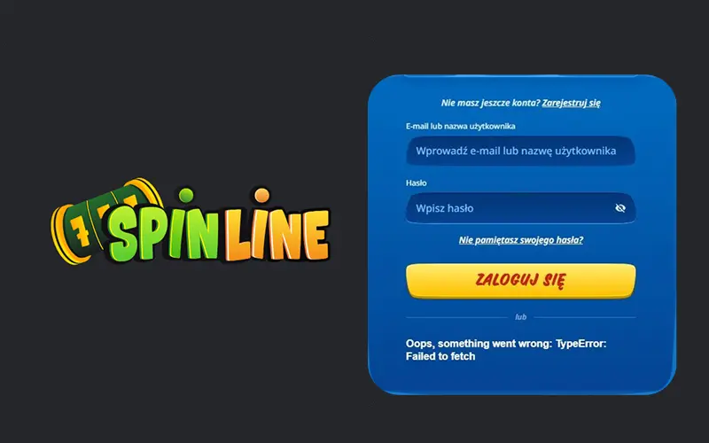SpinLine – zrzut ekranu okna logowania z logotypem kasyna, okładka recenzji