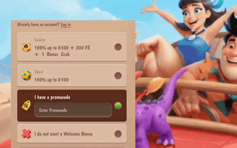 Stone Vegas – zrzut ekranu formularza rejestracji z wyborem premii kasynowej lub sportowej, okładka recenzji